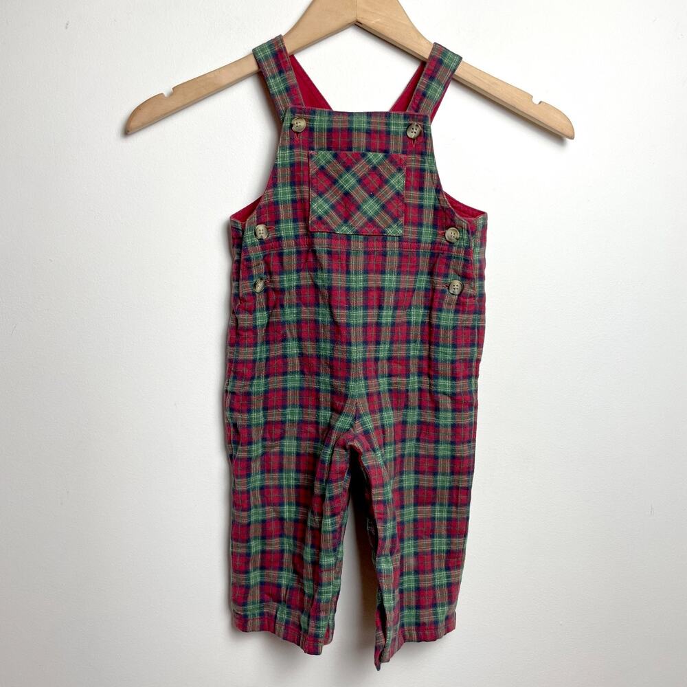 Talbot Kids Plaid Flannel Overalls 18 months Cotton Preppy Cottagecore Holiday